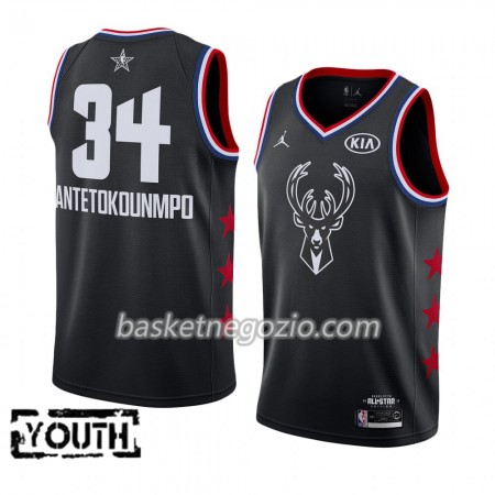 Canotte Bambino Milwaukee Bucks Giannis Antetokounmpo 34 2019 All-Star Jordan Brand Nero Swingman